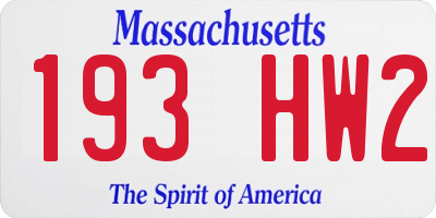 MA license plate 193HW2