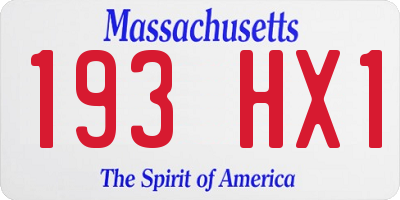 MA license plate 193HX1
