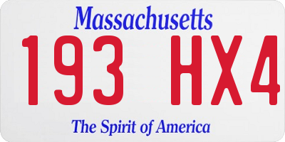 MA license plate 193HX4