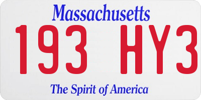 MA license plate 193HY3