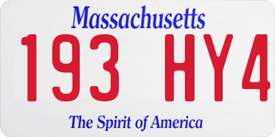 MA license plate 193HY4
