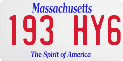MA license plate 193HY6