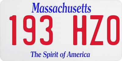 MA license plate 193HZ0