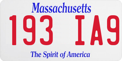 MA license plate 193IA9