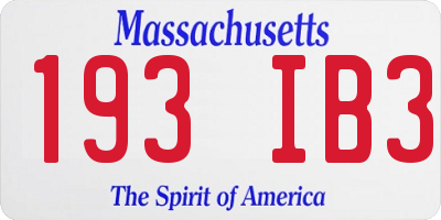 MA license plate 193IB3