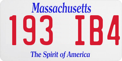MA license plate 193IB4