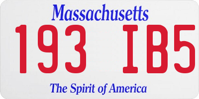 MA license plate 193IB5