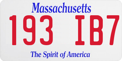 MA license plate 193IB7