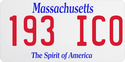 MA license plate 193IC0