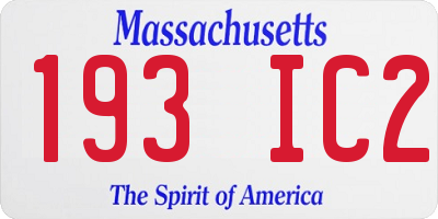MA license plate 193IC2