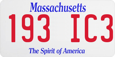 MA license plate 193IC3