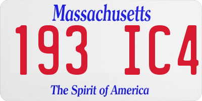 MA license plate 193IC4