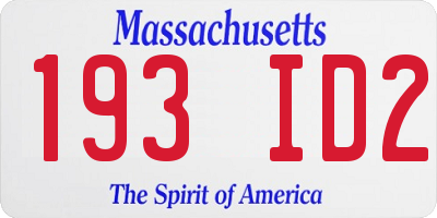 MA license plate 193ID2