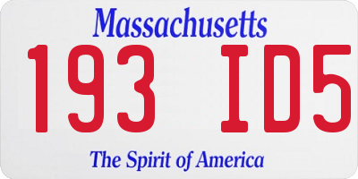 MA license plate 193ID5