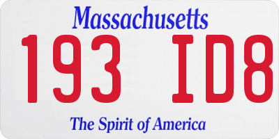 MA license plate 193ID8