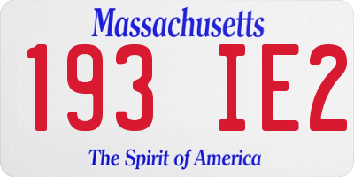 MA license plate 193IE2