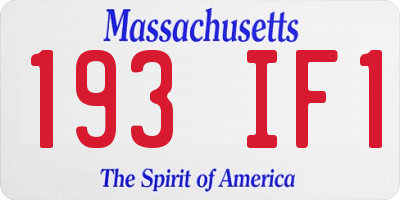 MA license plate 193IF1