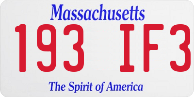 MA license plate 193IF3