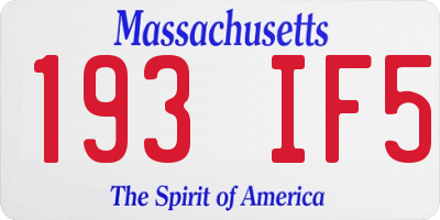 MA license plate 193IF5