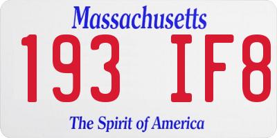 MA license plate 193IF8