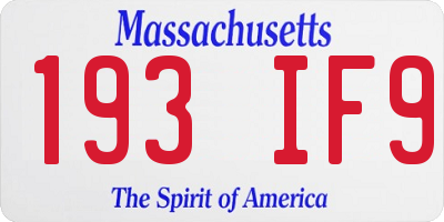 MA license plate 193IF9