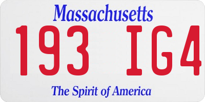 MA license plate 193IG4