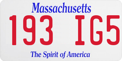 MA license plate 193IG5