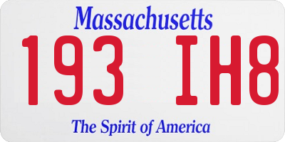 MA license plate 193IH8