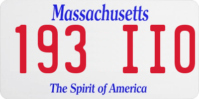 MA license plate 193II0