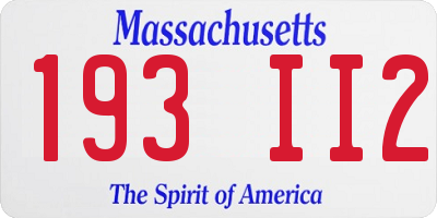 MA license plate 193II2