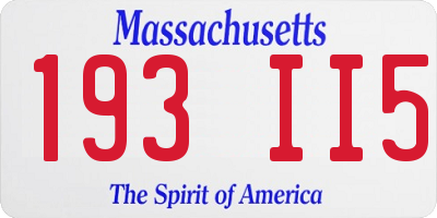 MA license plate 193II5