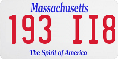 MA license plate 193II8