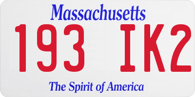 MA license plate 193IK2