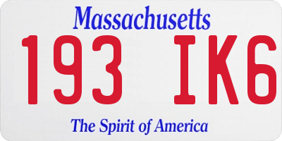 MA license plate 193IK6