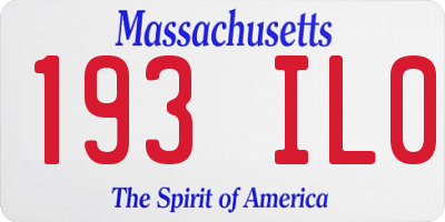 MA license plate 193IL0