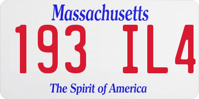 MA license plate 193IL4