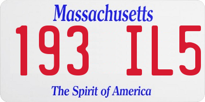 MA license plate 193IL5