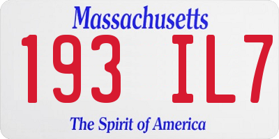 MA license plate 193IL7