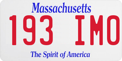 MA license plate 193IM0