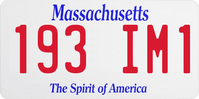 MA license plate 193IM1