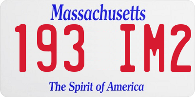 MA license plate 193IM2