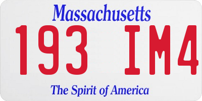MA license plate 193IM4