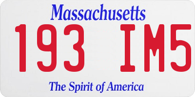 MA license plate 193IM5