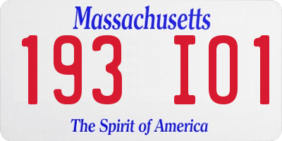 MA license plate 193IO1