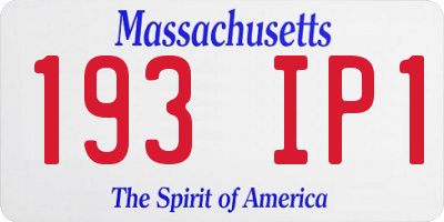 MA license plate 193IP1