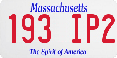 MA license plate 193IP2