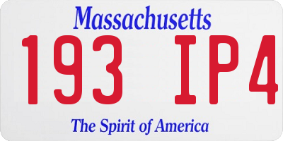 MA license plate 193IP4