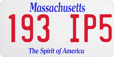 MA license plate 193IP5