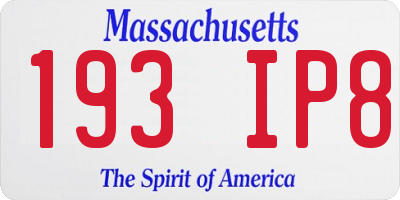 MA license plate 193IP8