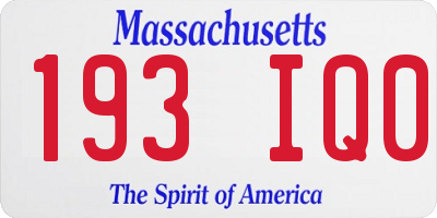 MA license plate 193IQ0